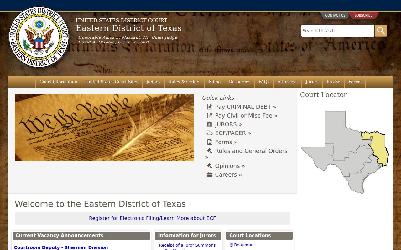 Eastern District federal criminal court cases serving Nacogdoches County