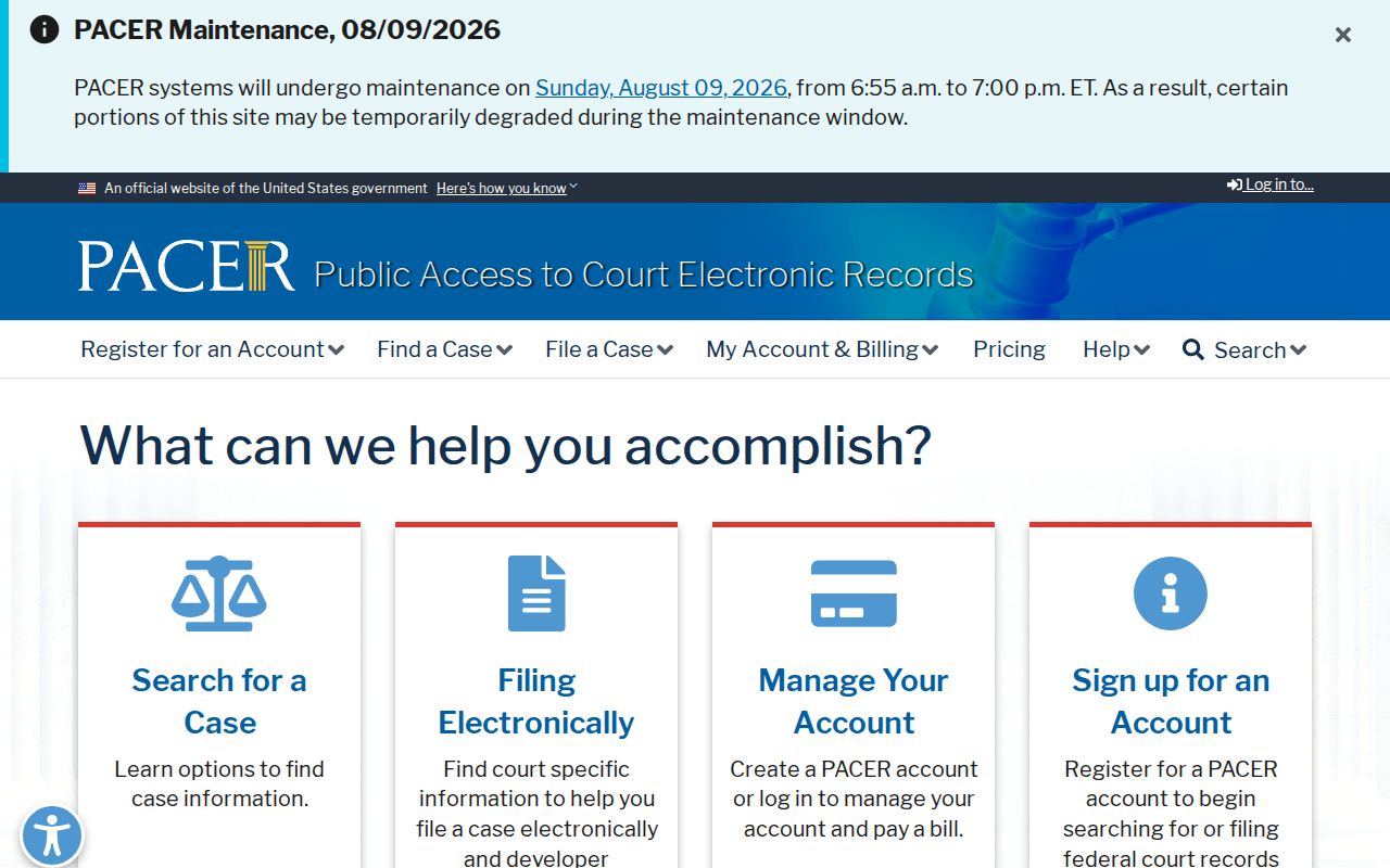 PACER federal court case lookup for Nacogdoches County searches