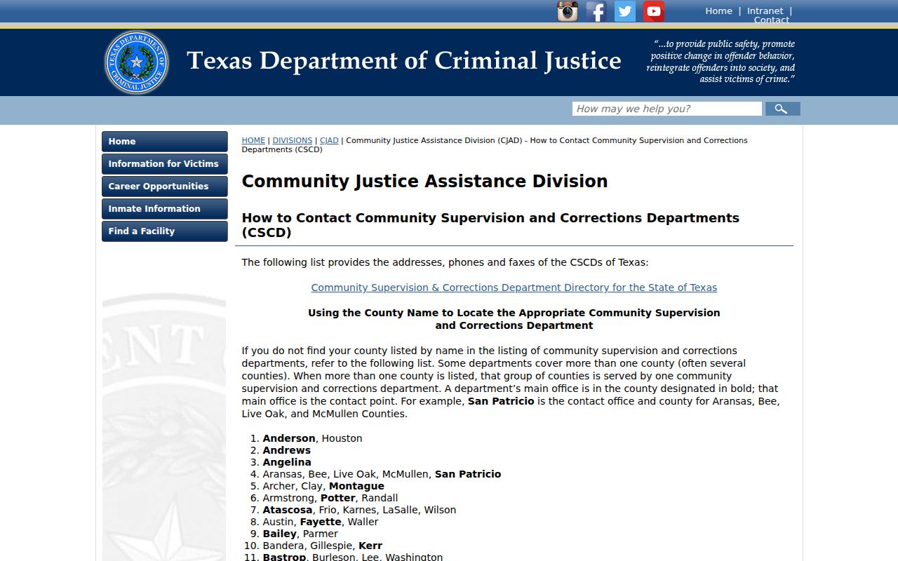 Nacogdoches County criminal records probation directory