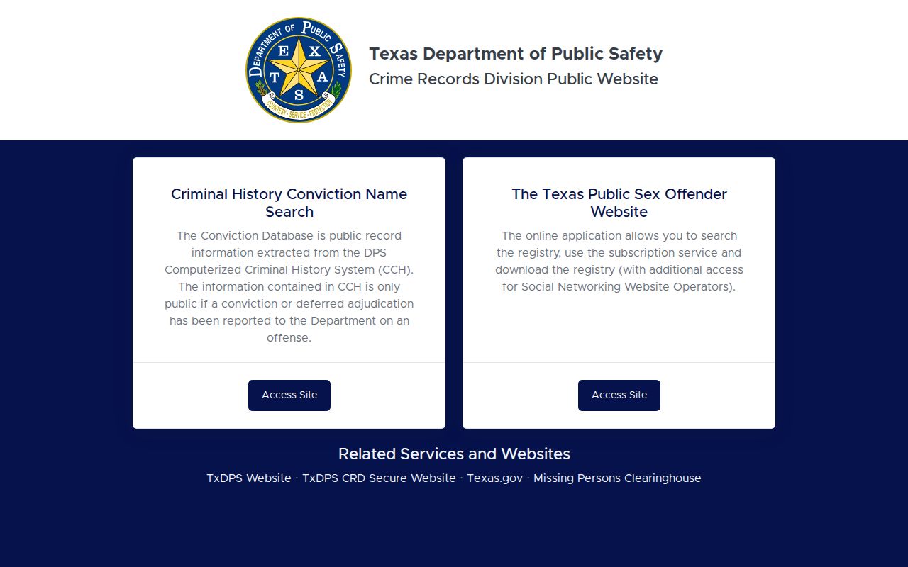 Nacogdoches County criminal records DPS public search portal