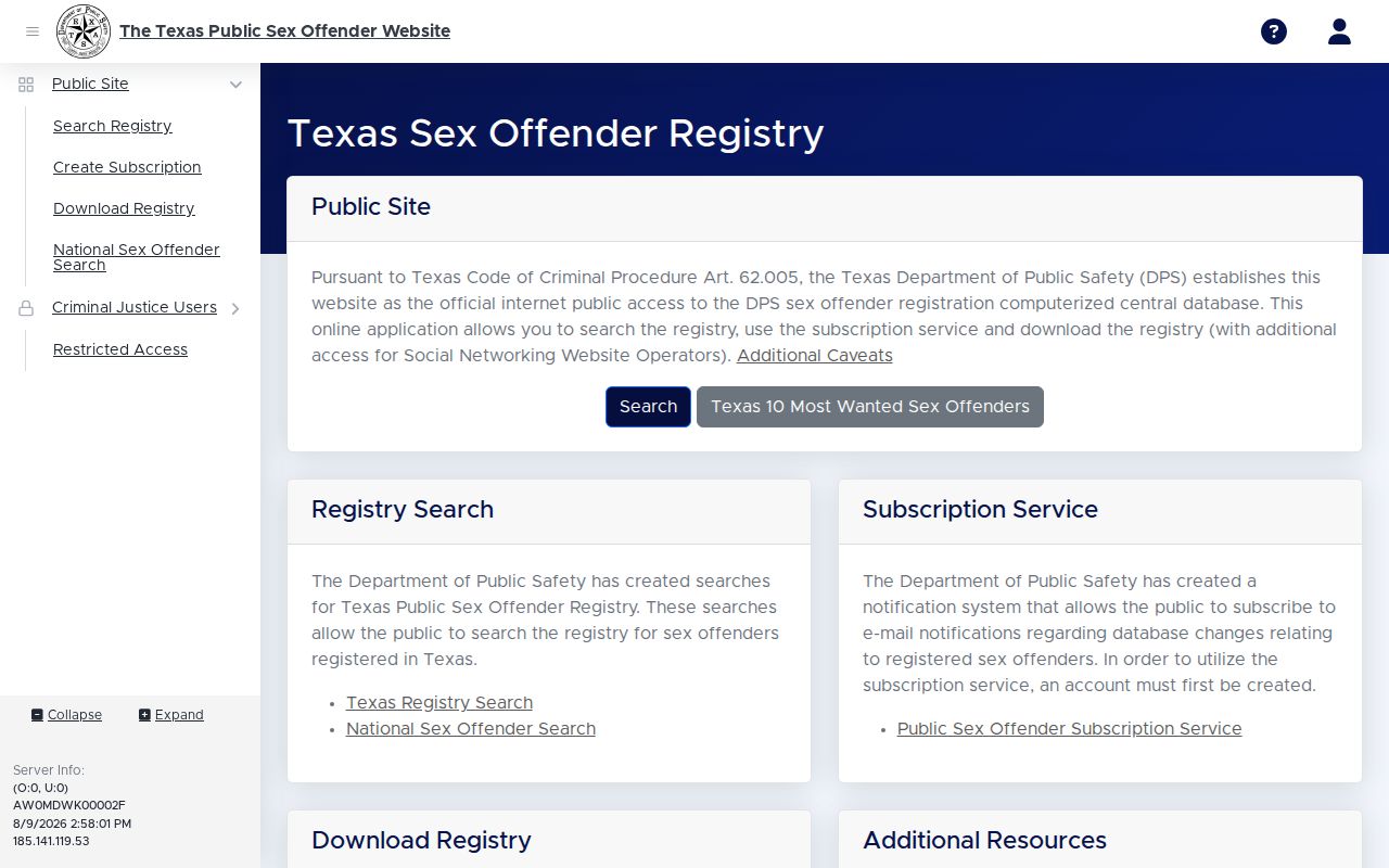 Texas registry search for a Nacogdoches County sex offender lookup